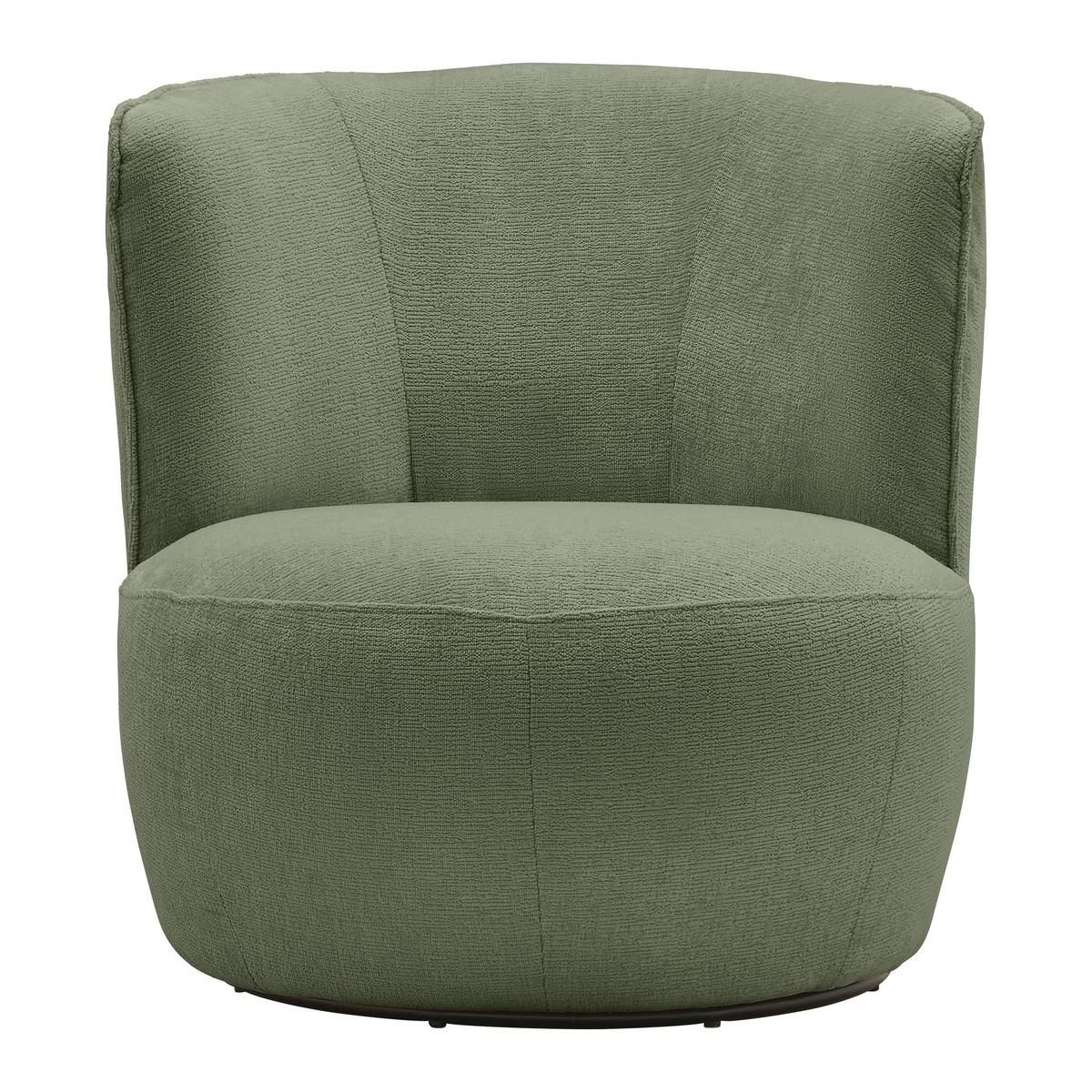 Sessel Jasima Grün drehbar - Schwarz/Grün, MODERN, Textil/Metall (77/81/85cm) - Premium Living