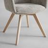 STOL MED ARMSTÖD TERESA - ljusgrå/naturfärgad, Modern, metall/trä (60/92,5/61cm) - Bessagi Home