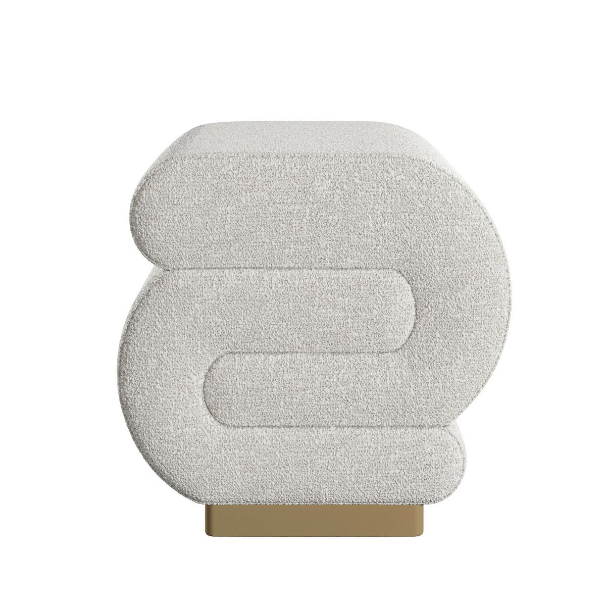 HOCKER SALLY FUßBANK - Beige/Goldfarben, Design, Textil/Metall (40/42/42cm) - Livetastic