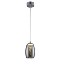 LED-Hängeleuchte Metropolis in Grau/Chromfarben max.5 Watt - Chromfarben/Grau, Design, Glas/Metall (11,5/128cm) - Brilliant