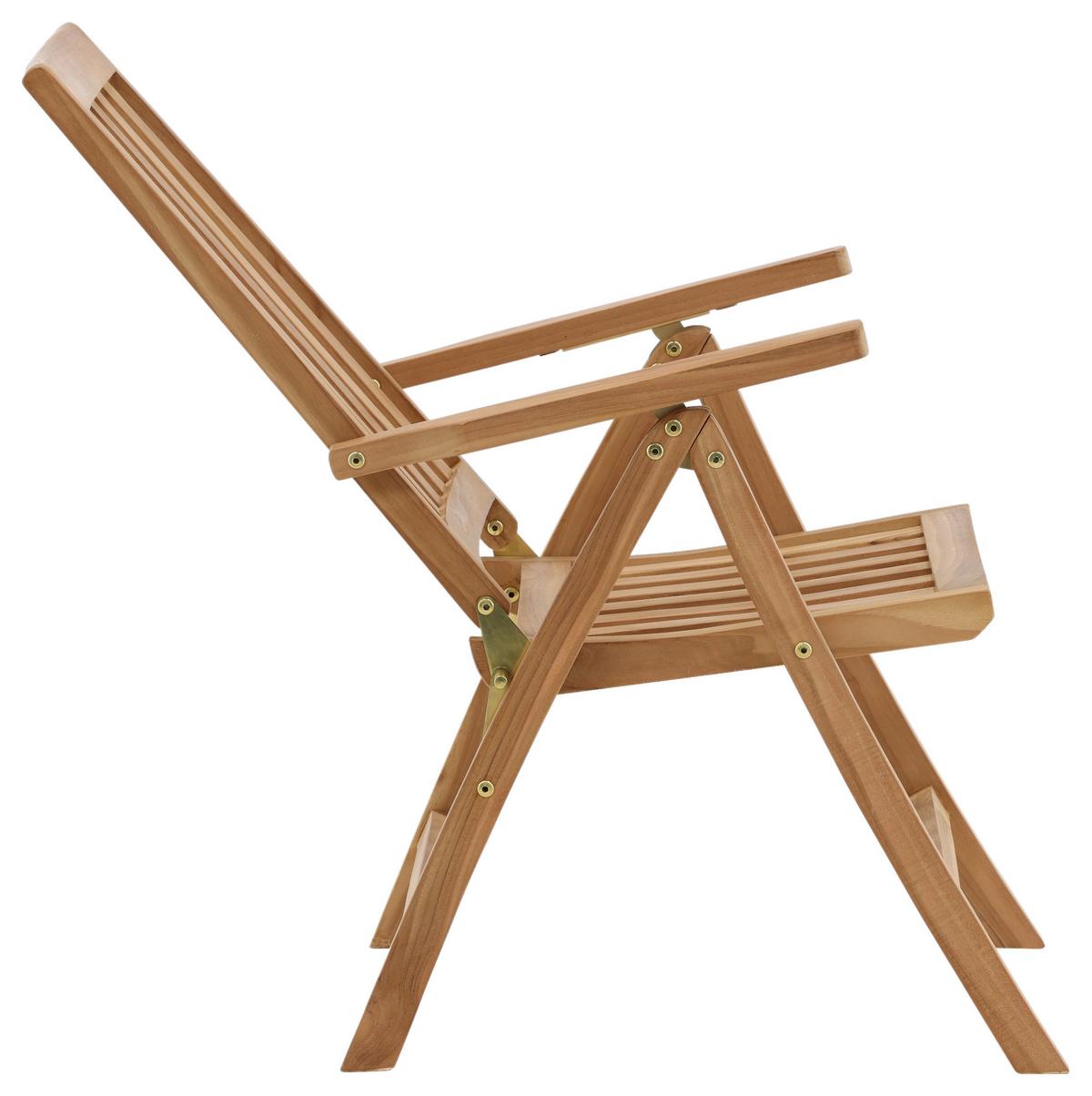 Klappstuhl Kenya ca. 62x105x73 cm Teakholz - Teakfarben, KONVENTIONELL, Holz (62/105/73cm) - Gardenson