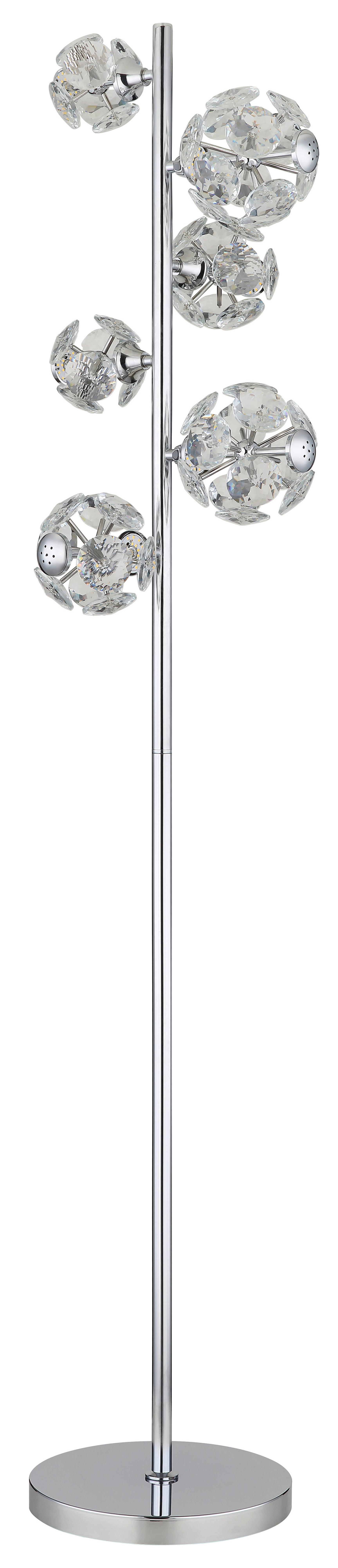 Led Podna Svjetiljka Virina - prozirno/boje kroma, Konvencionalno, staklo/metal (38/28/155cm) - Globo
