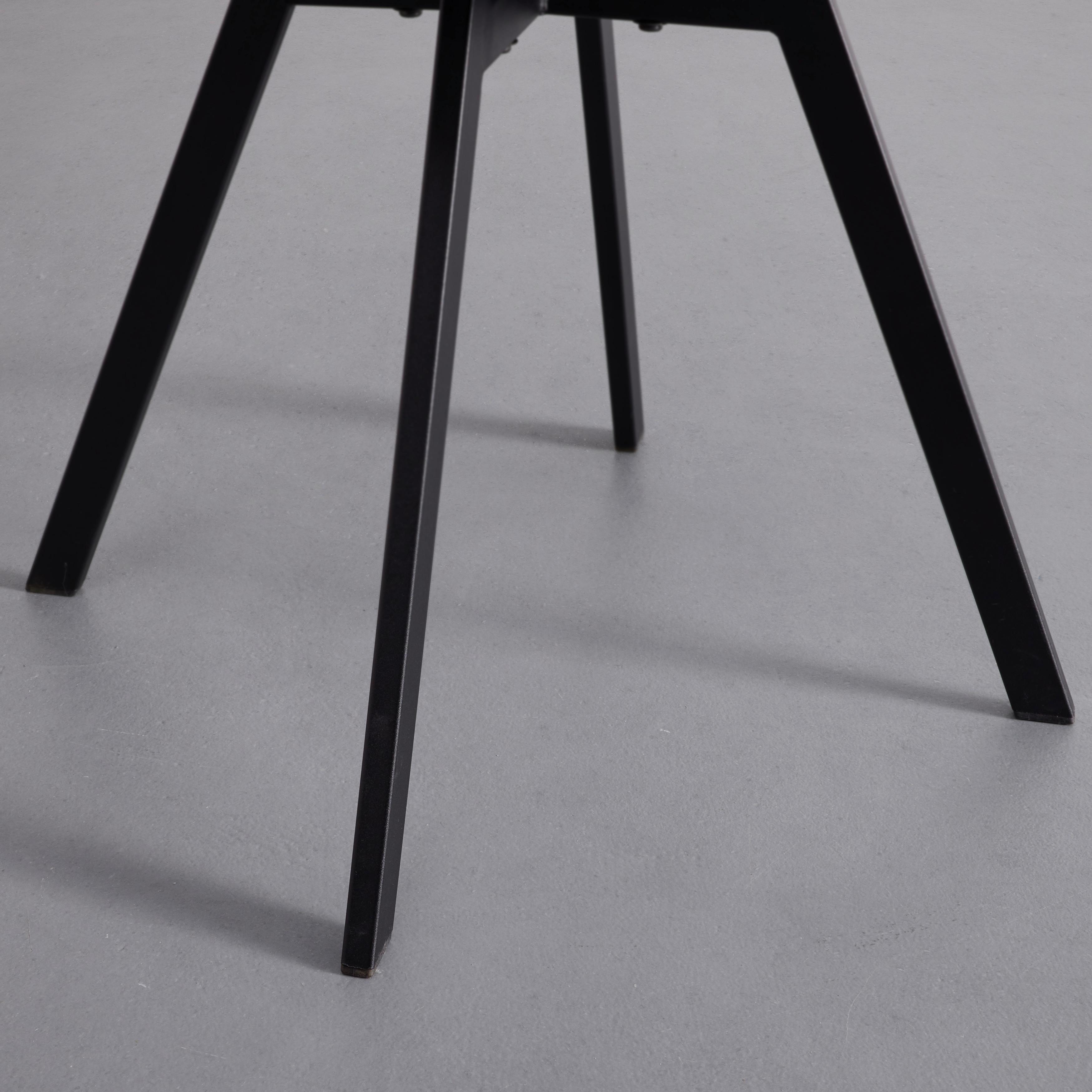 Stuhl "Mia", Samtbezug, schwarz, Gepolstert - Schwarz, MODERN, Textil/Metall (45/84/55cm) - Bessagi Home