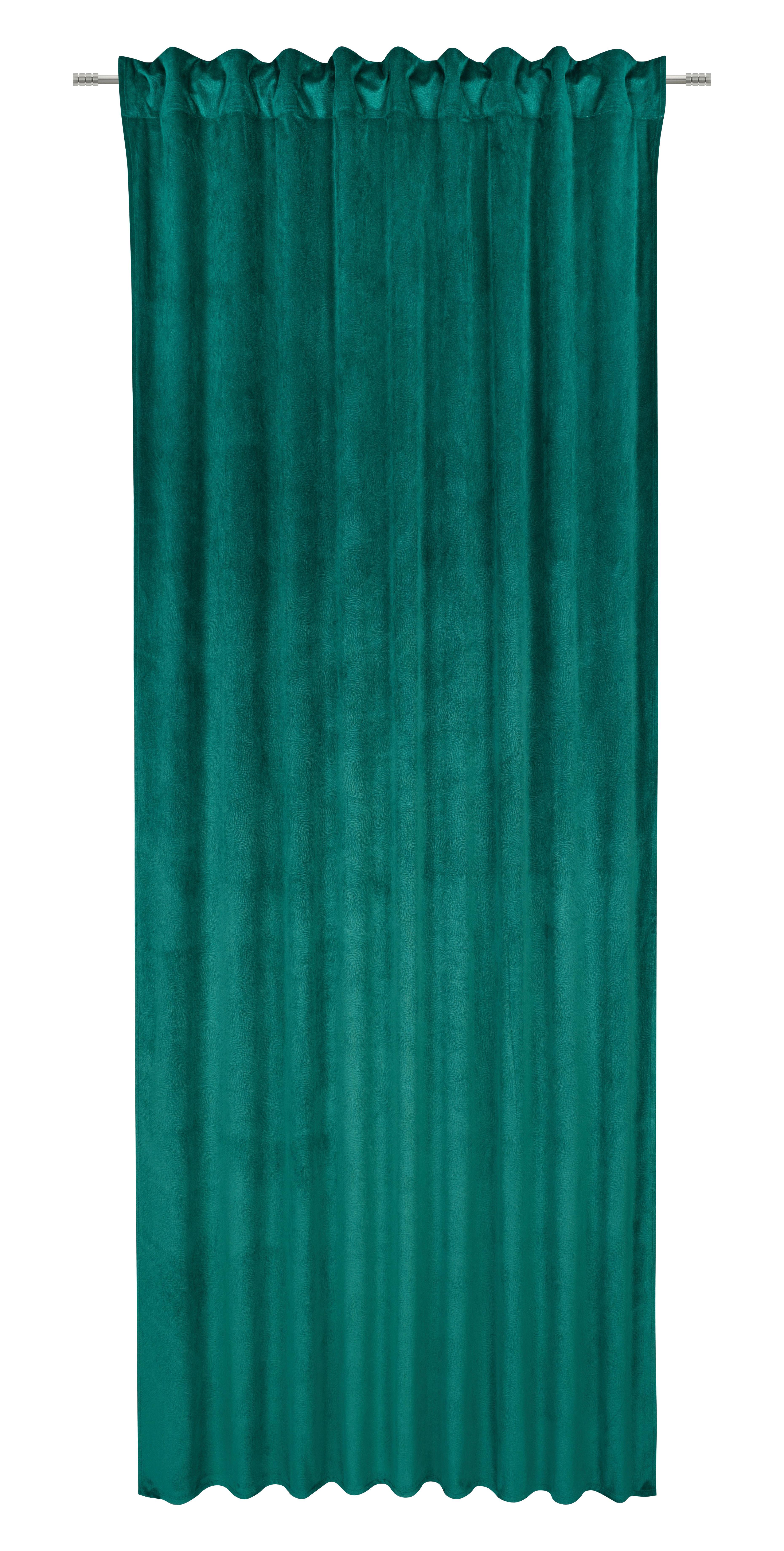 GARDINLÄNGD BIANCA - mörkgrön, Klassisk, textil (140/245cm) - Modern Living