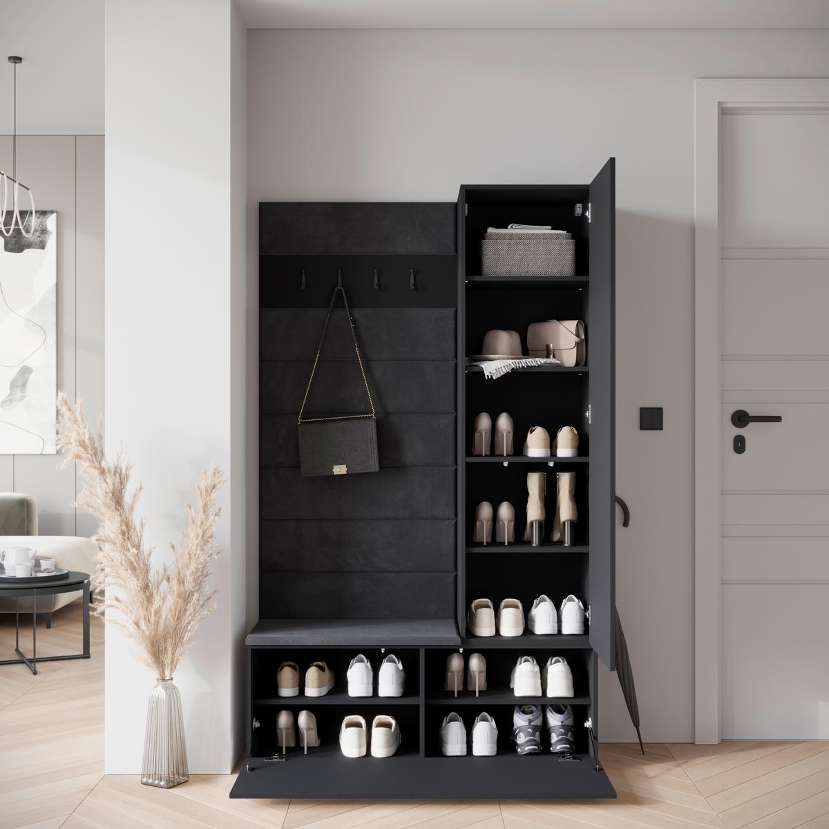 Predsoba Tejo I, Črna Mat - črna, Design, leseni material (115/192/37,5cm) - Livetastic