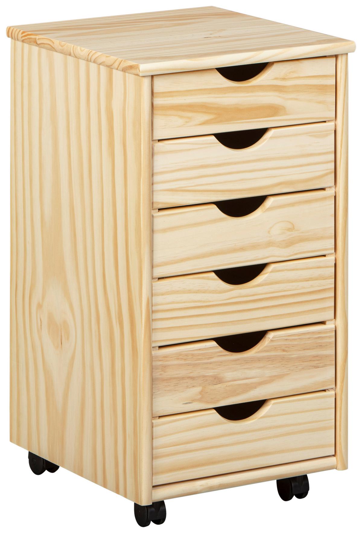 Rollcontainer Nils ca. 35x66x39 cm Kieferfarben - Kieferfarben, Basics, Holz/Kunststoff (35/66/39cm) - MID.YOU