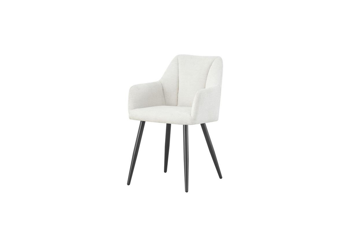 Set Stolov Bella, Krem Barva, 2 Kos - črna/krem barve, Moderno, kovina/tekstil (55/82/62cm) - MID.YOU