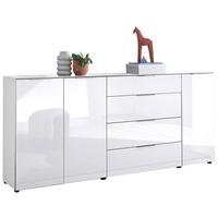 Sideboard Siena Weiss - Chromfarben/Weiss, Modern, Glas/Holzwerkstoff (226/99/40cm) - Mömax