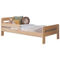 Postelja Bennet, Pravi Les, 90x200cm - naravne barve, Moderno, tekstil/les (90/200cm) - MID.YOU