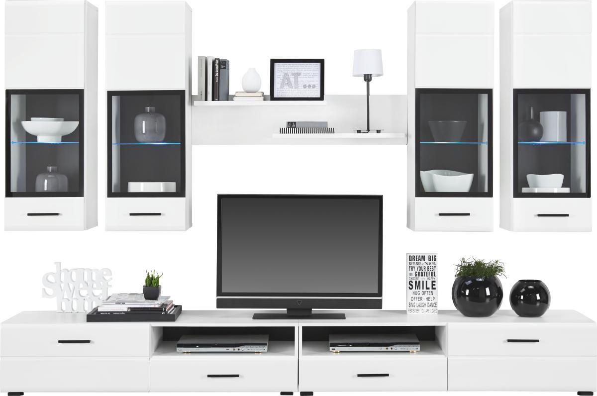 Dnevni Regal Attac 4, Bela, Črna, Led - črna/bela, Moderno, umetna masa/steklo (280/190/45cm) - Mömax