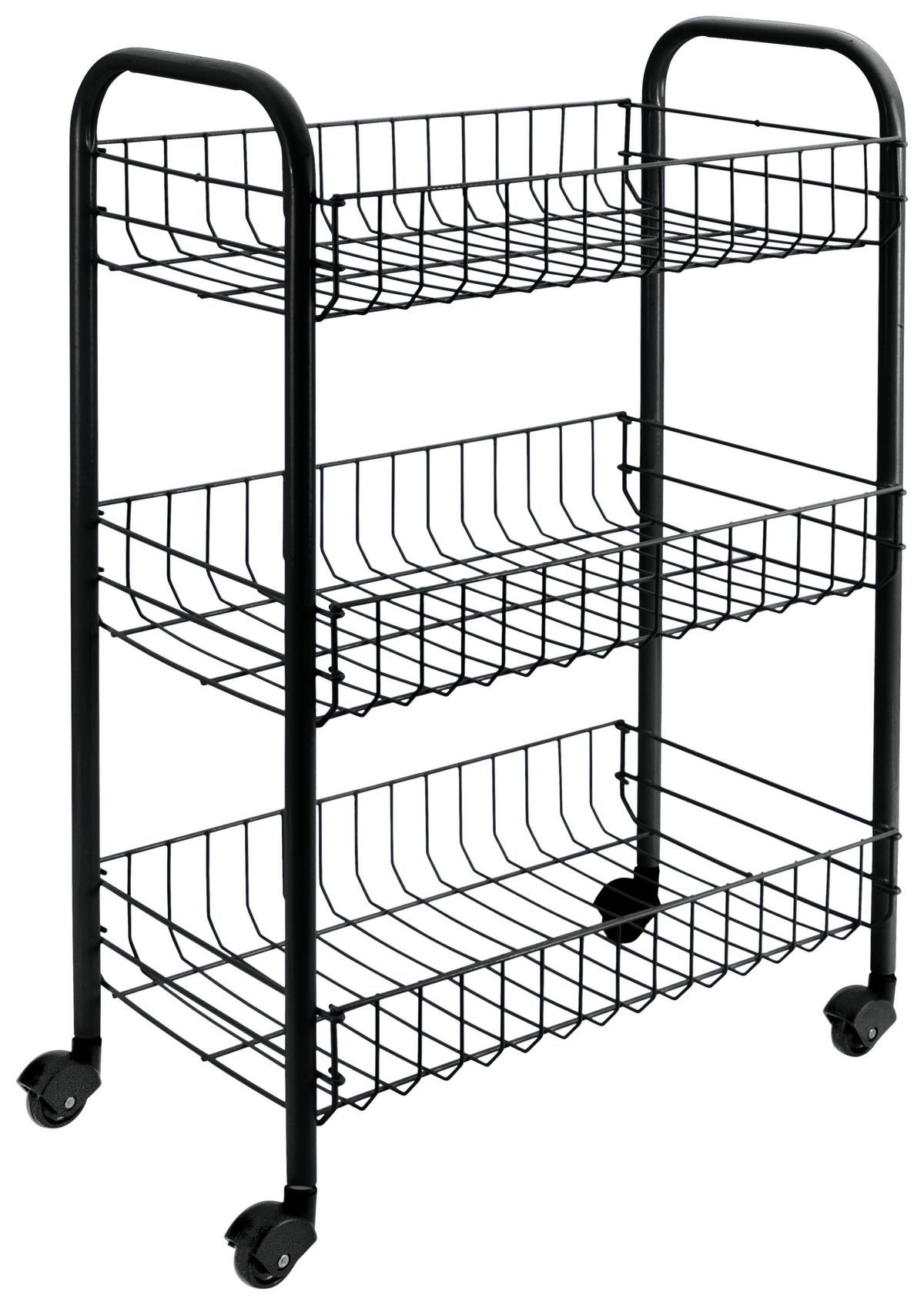 Polcos Tárolóelem Special Black Edition Siena - fekete, Modern, fém (41/63/23cm)