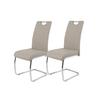 Schwingstuhl-Set Flora 2er-Set ca.43x98cm Lederlook Hellbraun - Hellbraun/Chromfarben, MODERN, Textil/Metall (43/98/59cm) - MID.YOU