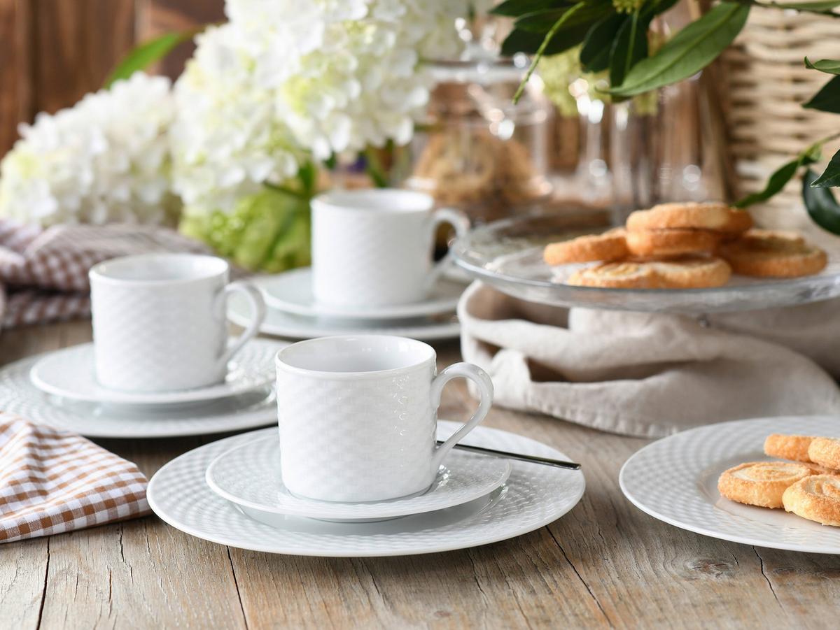 SERWIS KAWOWY 24640 POLO - biały, Basics, ceramika - Creatable