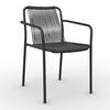 TRÄDGÅRDSSTOLAR SET NARDO - mörkgrå/svart, Modern, metall/textil (55/82/58cm) - Bessagi Garden