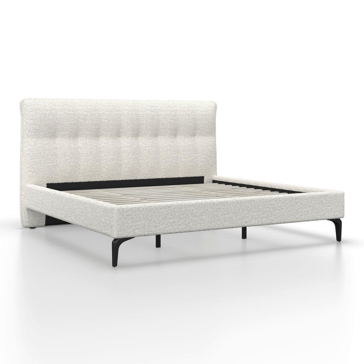 Kárpitozott Ágy Clea - elefántcsont/világosbarna, Modern, faalapú anyag/textil (180/200cm) - Bessagi Home