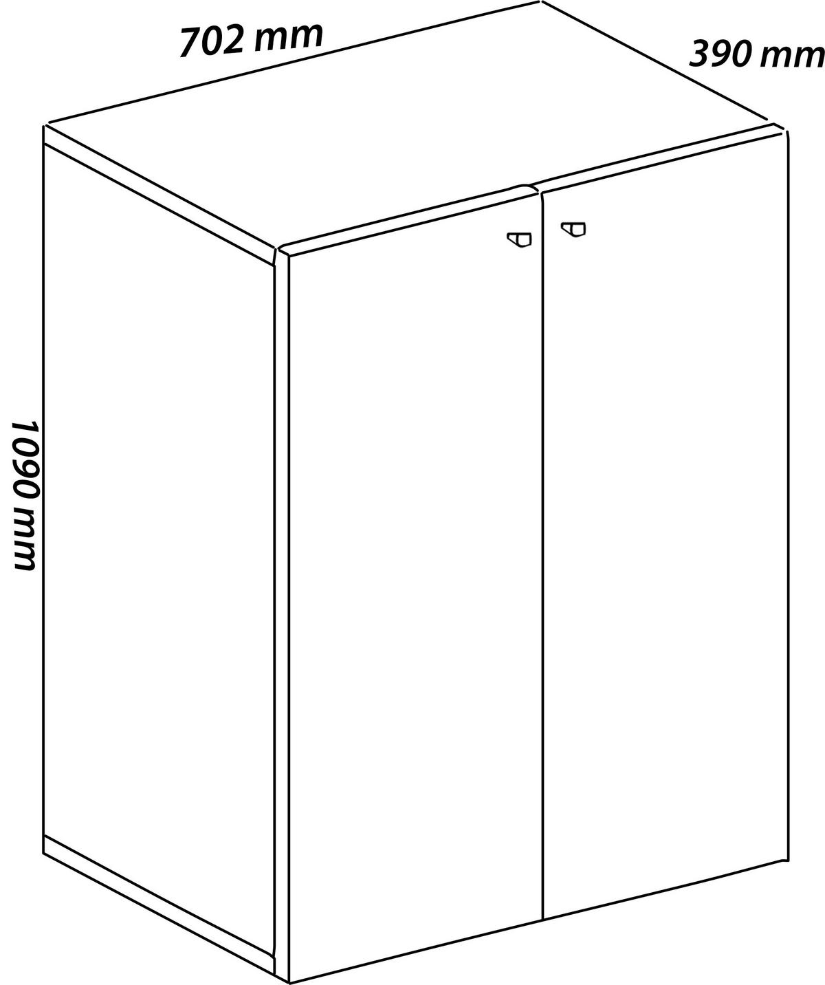 Arhivska Omara Lona Xl, Bela, Barva Bukve - bela/barve bukve, Design, leseni material (70/110/39cm) - MID.YOU