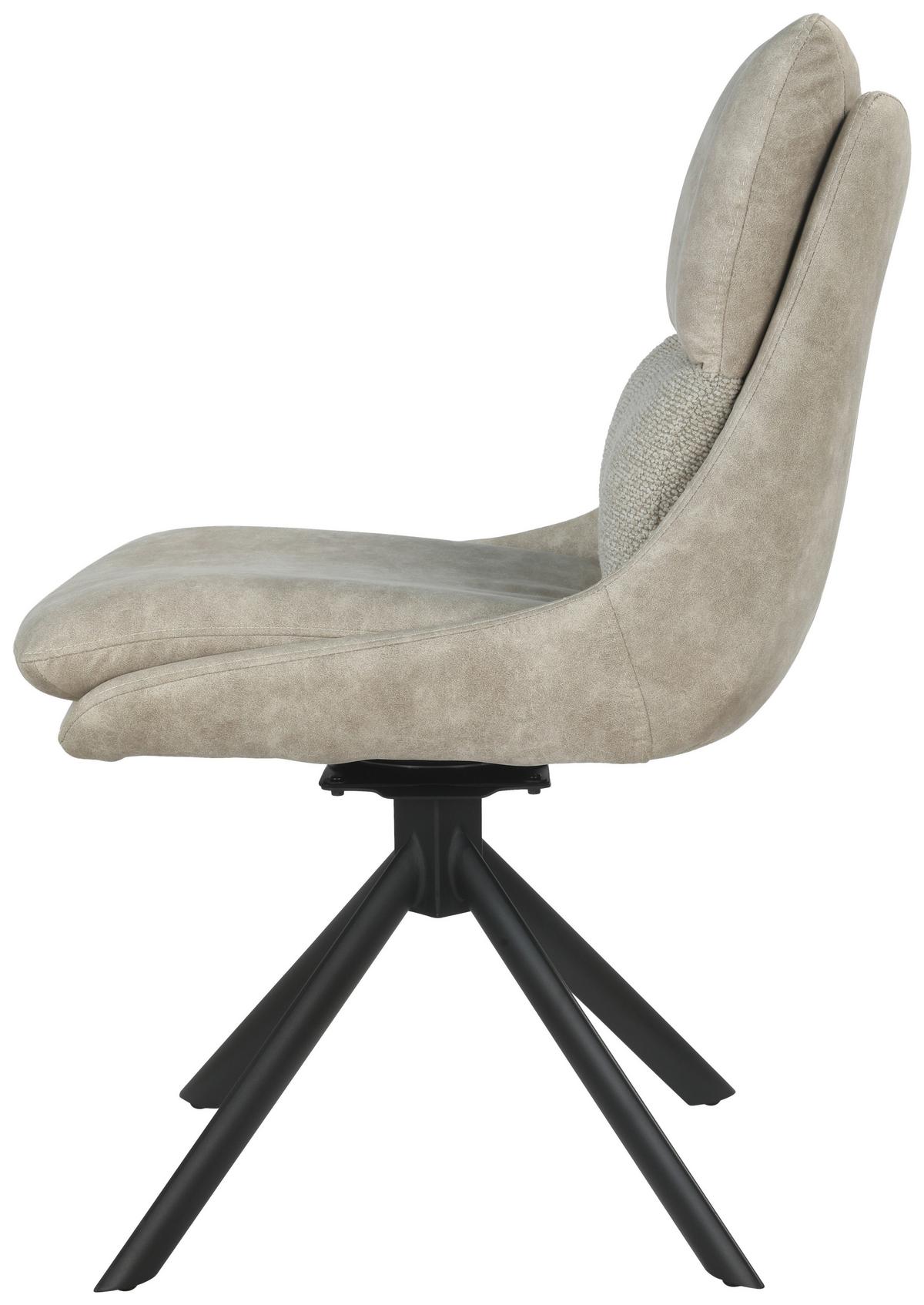 Scaun REMY - bej/negru, Design, metal/textil (49/67/89,5cm) - Premium Living