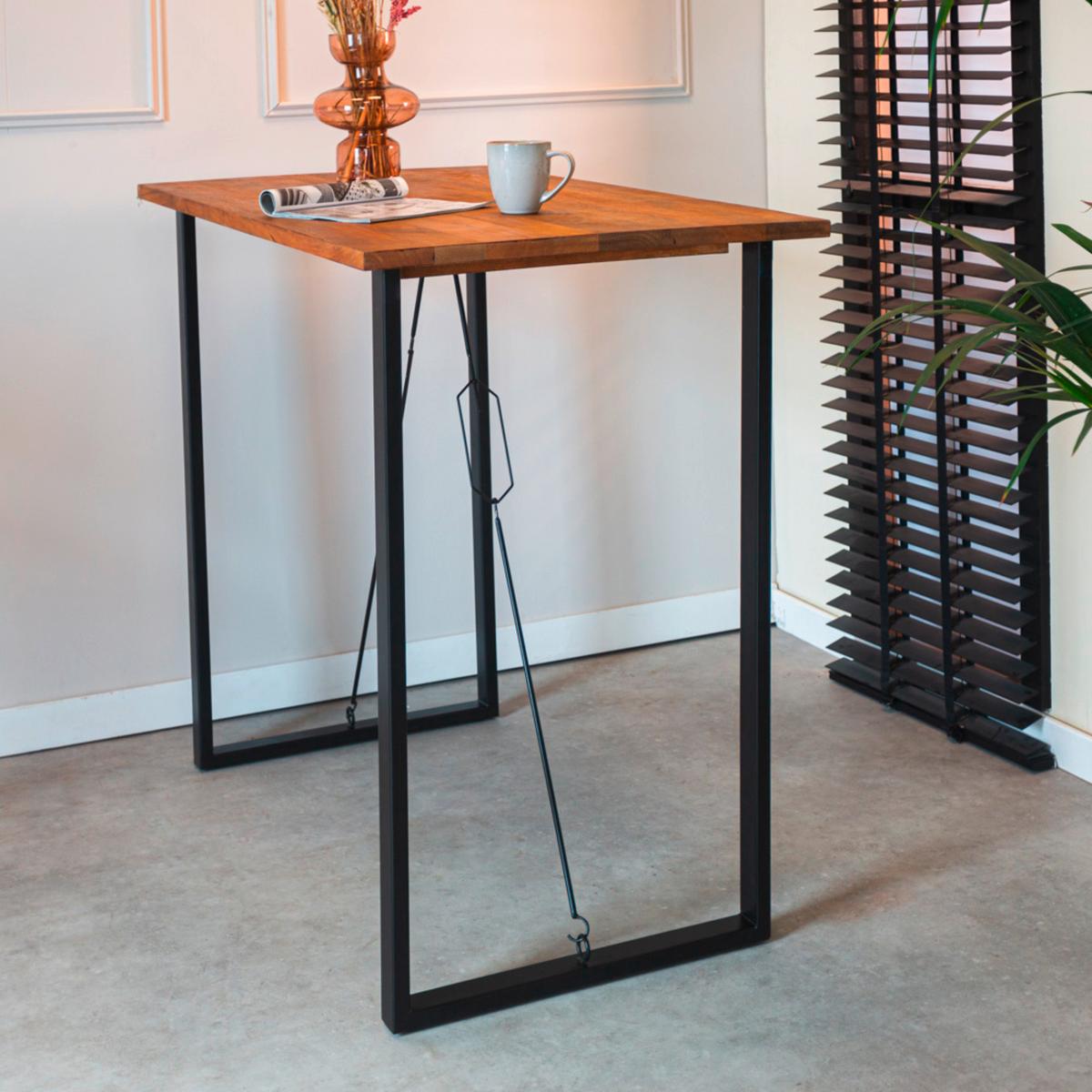 Bartisch INDUSTRIAL in Holz Braun ca.130x70x110cm - Schwarz/Braun, MODERN, Holz/Metall (130/70/110cm) - MID.YOU