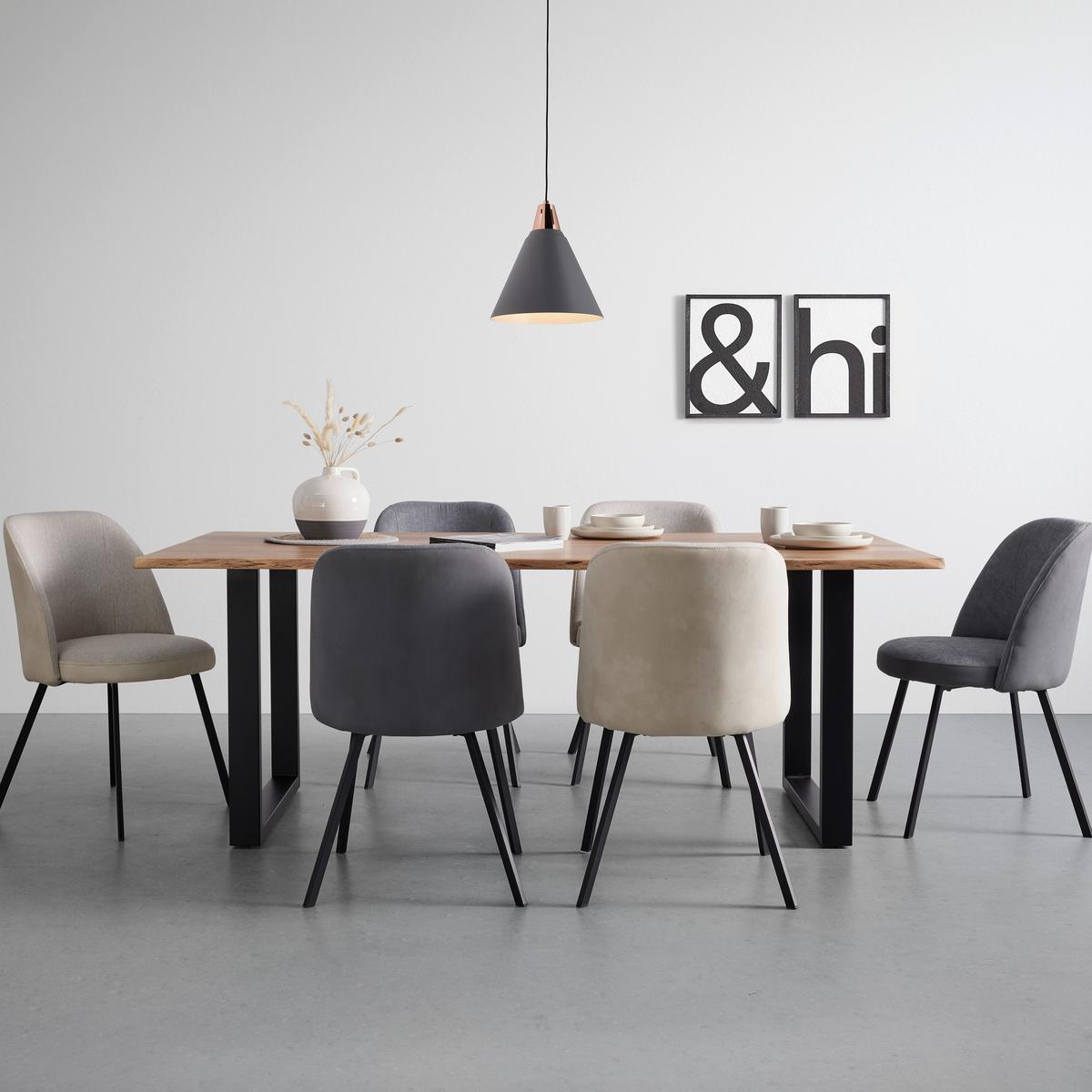 Esstisch Malmo in Holz Akazie massiv ca. 200x100 cm - Schwarz/Akaziefarben, MODERN, Holz/Metall (200/76/100cm) - Bessagi Home