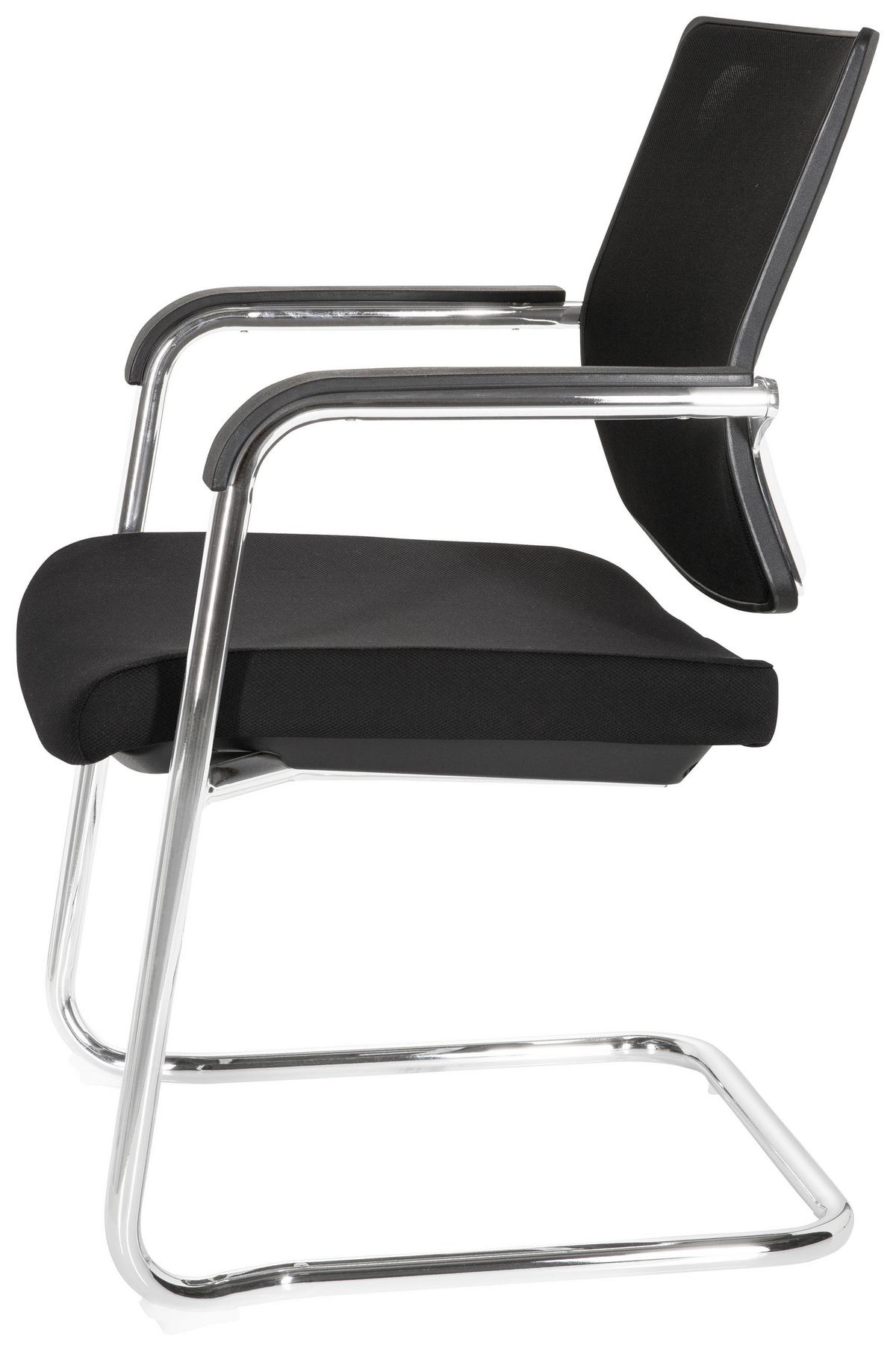 Konferenčni Stol Levia V, Črna - črna, Moderno, kovina/tekstil (48/90/58cm) - MID.YOU