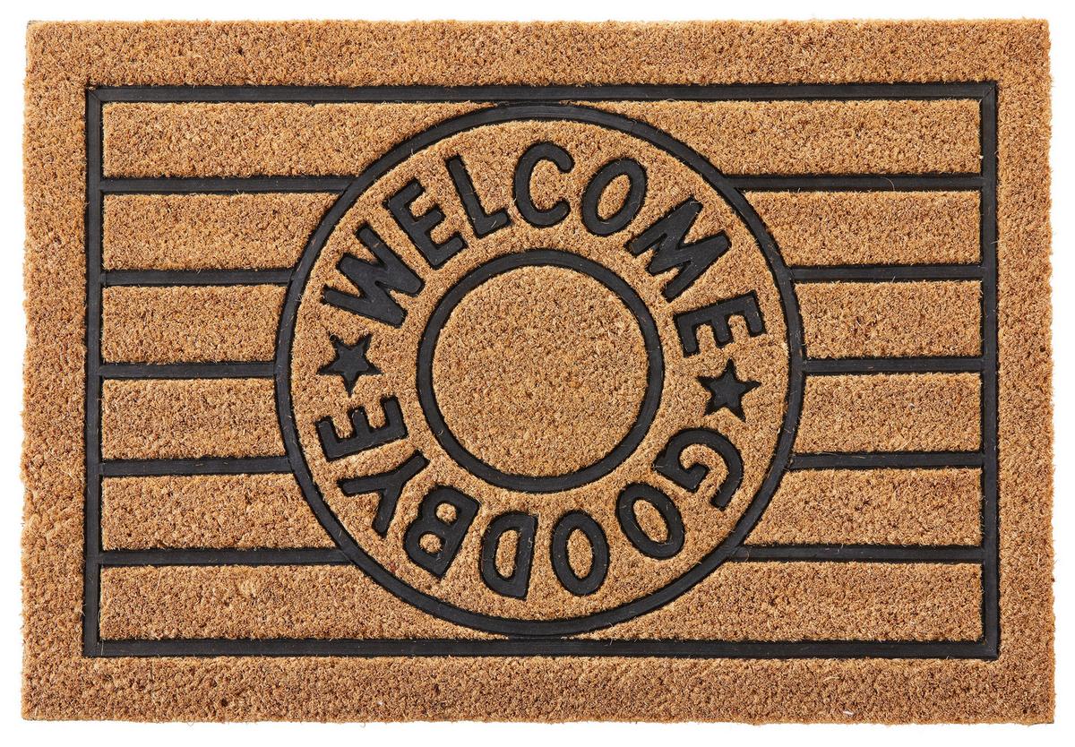 Fußmatte Welcome&Goodbye Schwarz/Beige ca. 40x60cm - Beige/Schwarz, Basics, Kunststoff/Textil (40/60cm) - Mömax