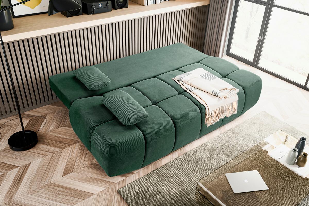 Schlafsofa Lauder Smaragdgrün - Smaragdgrün/Schwarz, Basics, Holz/Kunststoff (207/93/105cm) - MID.YOU