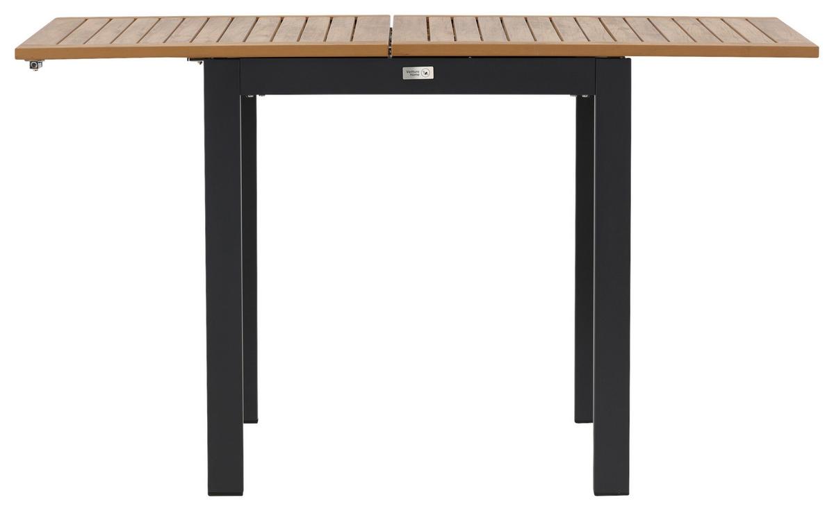 Balkontisch Diego klappbar ca. 70x70 cm Holz/Schwarz - Schwarz/Braun, KONVENTIONELL, Holz/Metall (70/70/75cm) - Gardenson