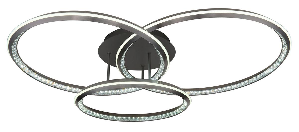 Led Stropna Svjetiljka Alaina - siva/prozirno, Design, metal/plastika (109,5/80,5/20,5cm) - Globo