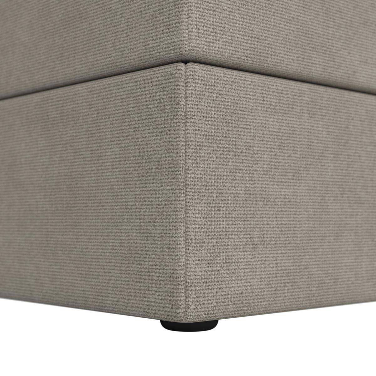 Boxbett Ace ca. 120x200 cm Beige intgr. Topper - Beige/Schwarz, MODERN, Holz/Kunststoff (120/200cm) - Bessagi Home
