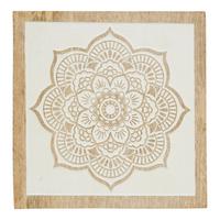 Fali Dekoráció Sadya I - natúr színű/fehér, Lifestyle, fa (20/20/1,5cm) - Modern Living