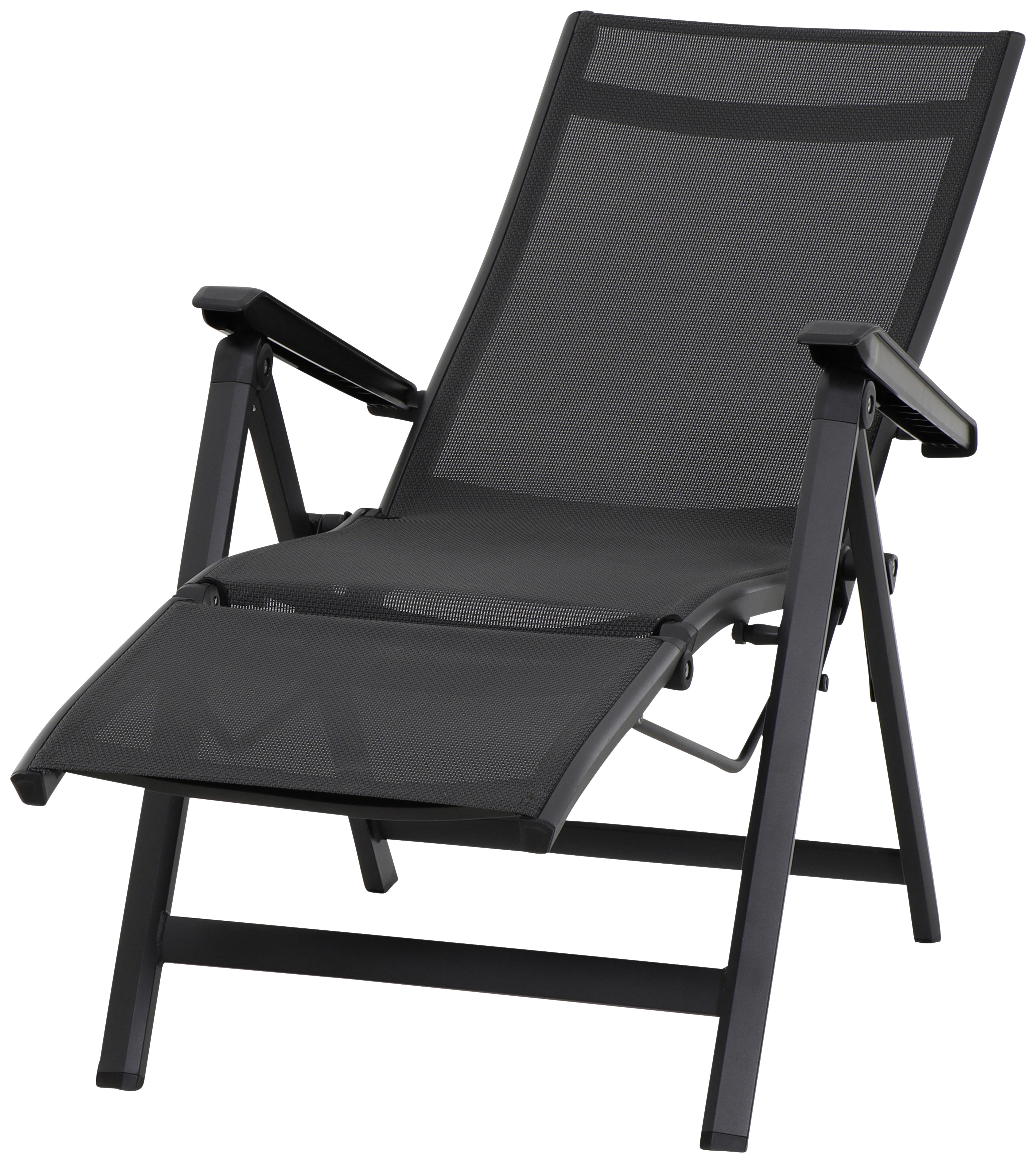 Garten-Relaxsessel TESORO Tesoro B: 61cm - Anthrazit/Schwarz, KONVENTIONELL, Kunststoff/Textil (61/111/72cm) - Siena Garden