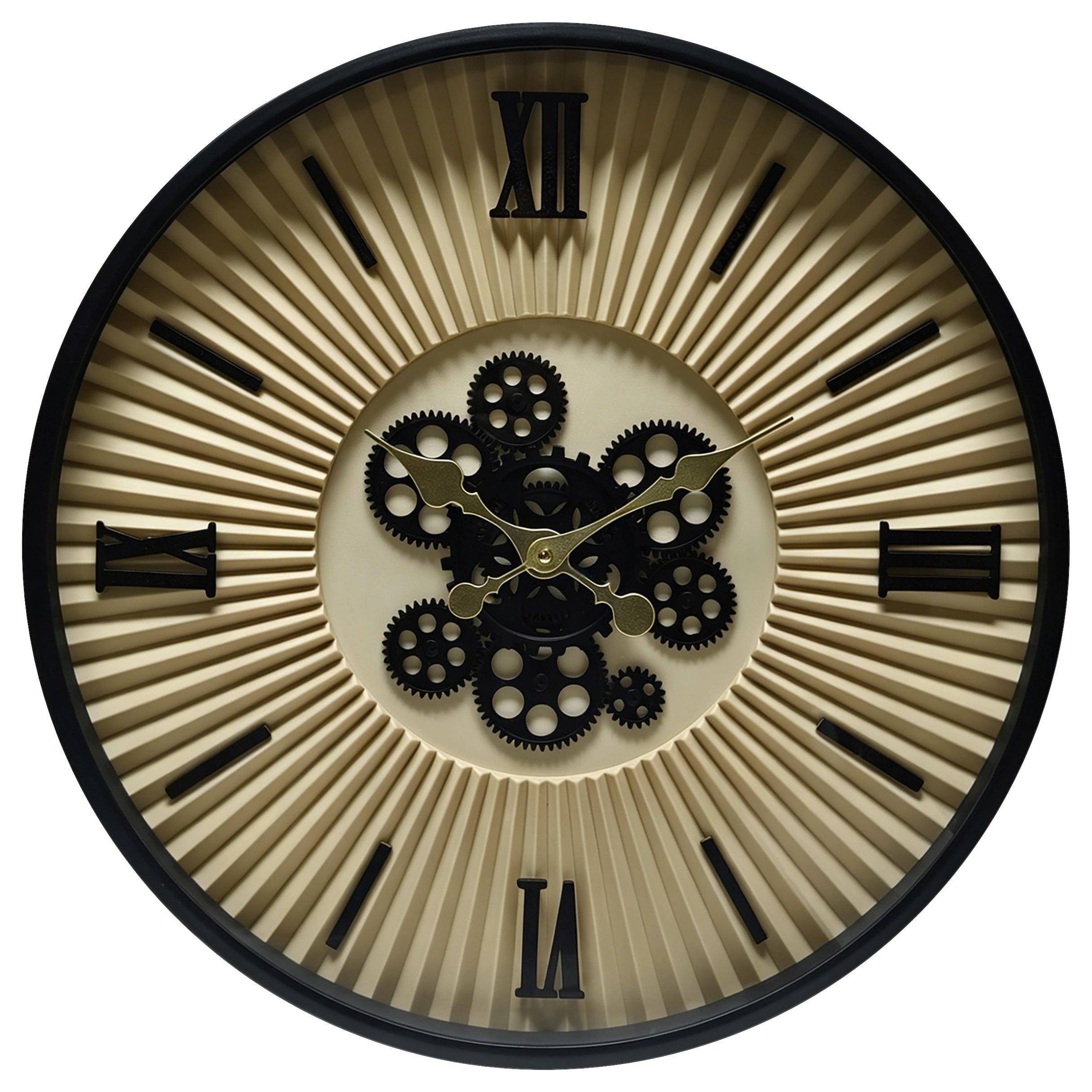 Zidni Sat 55cm Mowe - bež/crna, Moderno, staklo/metal (55/5,5cm) - Mömax