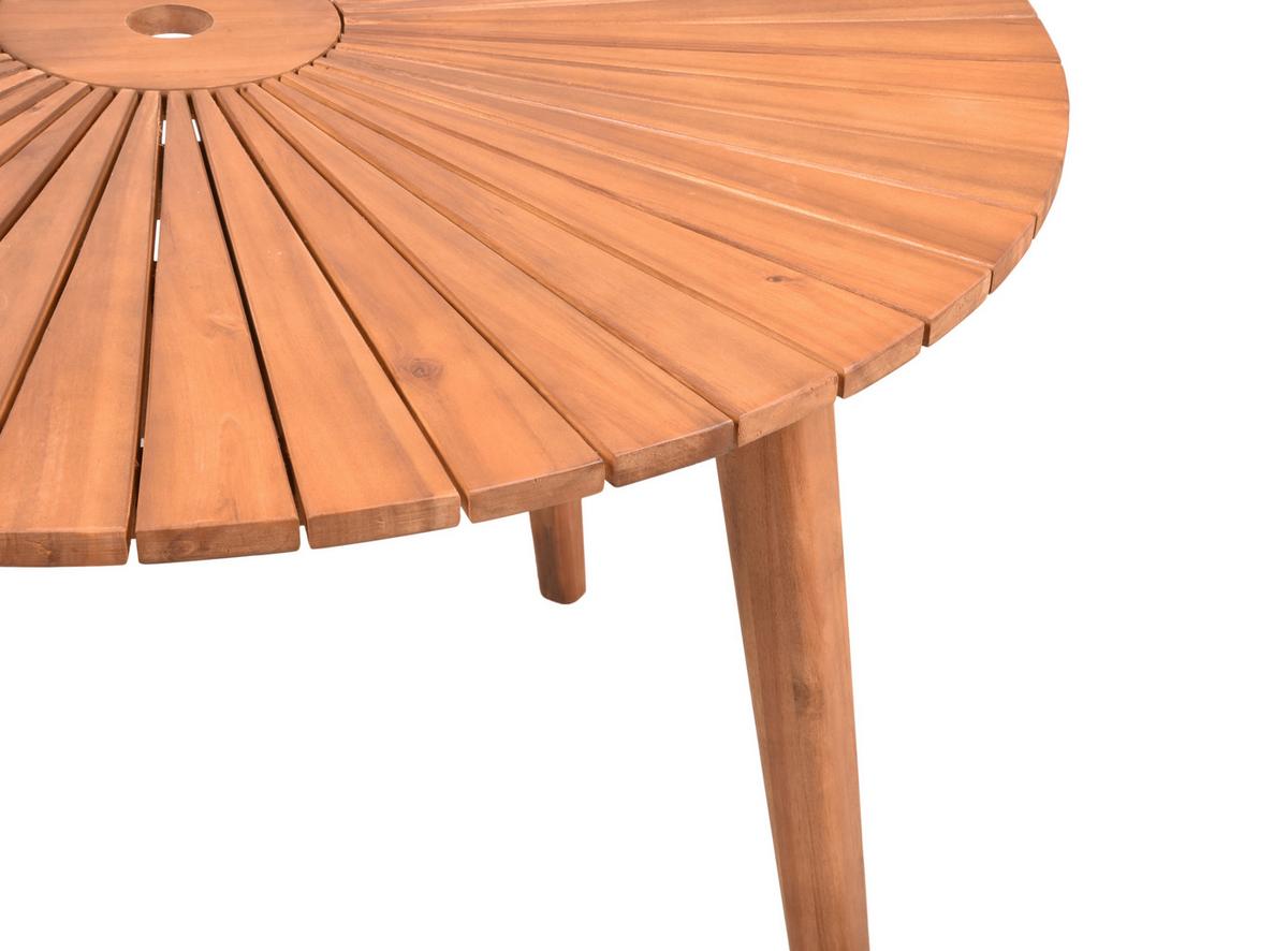 Gartentisch Holz Fremont ca. 110x75 cm geölt - Hellbraun, Basics, Holz (110/110/75cm) - Gardenson