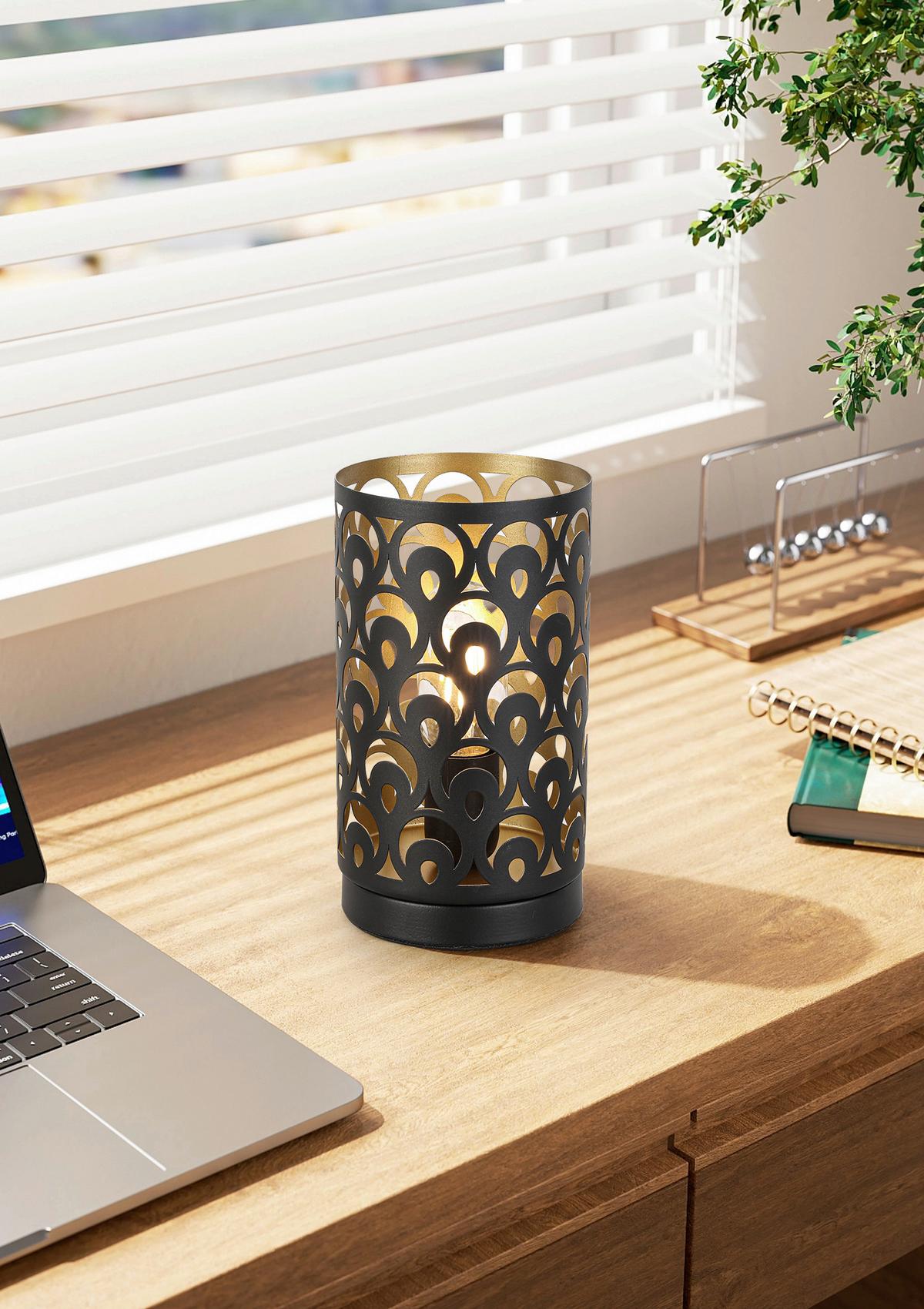 Tischleuchte Gumi max. 40 Watt - Goldfarben/Schwarz, Modern, Metall (12/22cm) - Modern Living