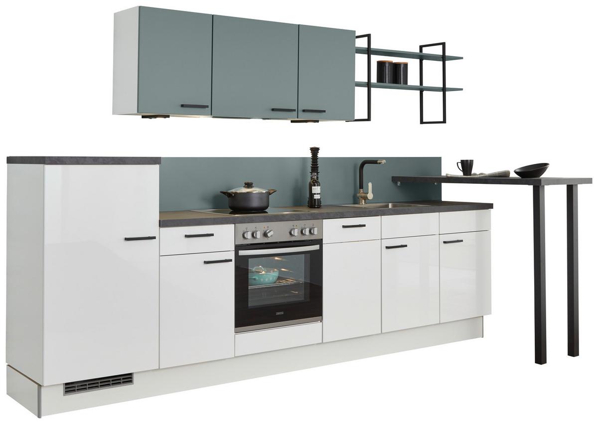 Küchenblock PN215/105 - Dunkelgrau/Schwarz, MODERN, Holzwerkstoff (320cm) - Pino