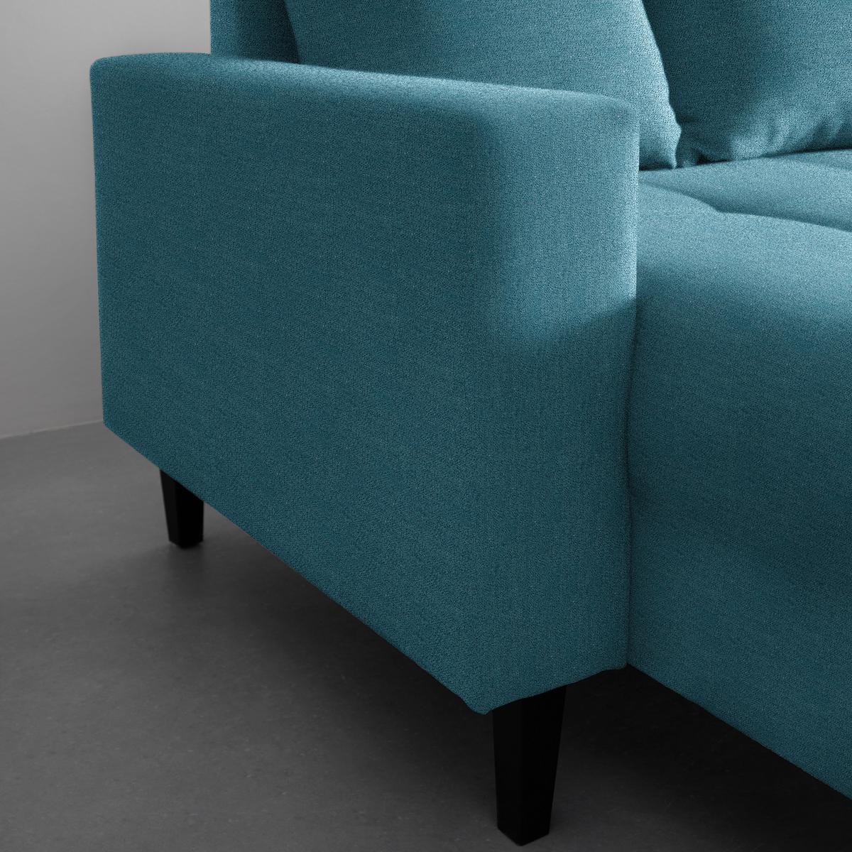 Ecksofa Boston Blau - Blau/Schwarz, KONVENTIONELL, Holz/Textil (215/92/160cm) - Based