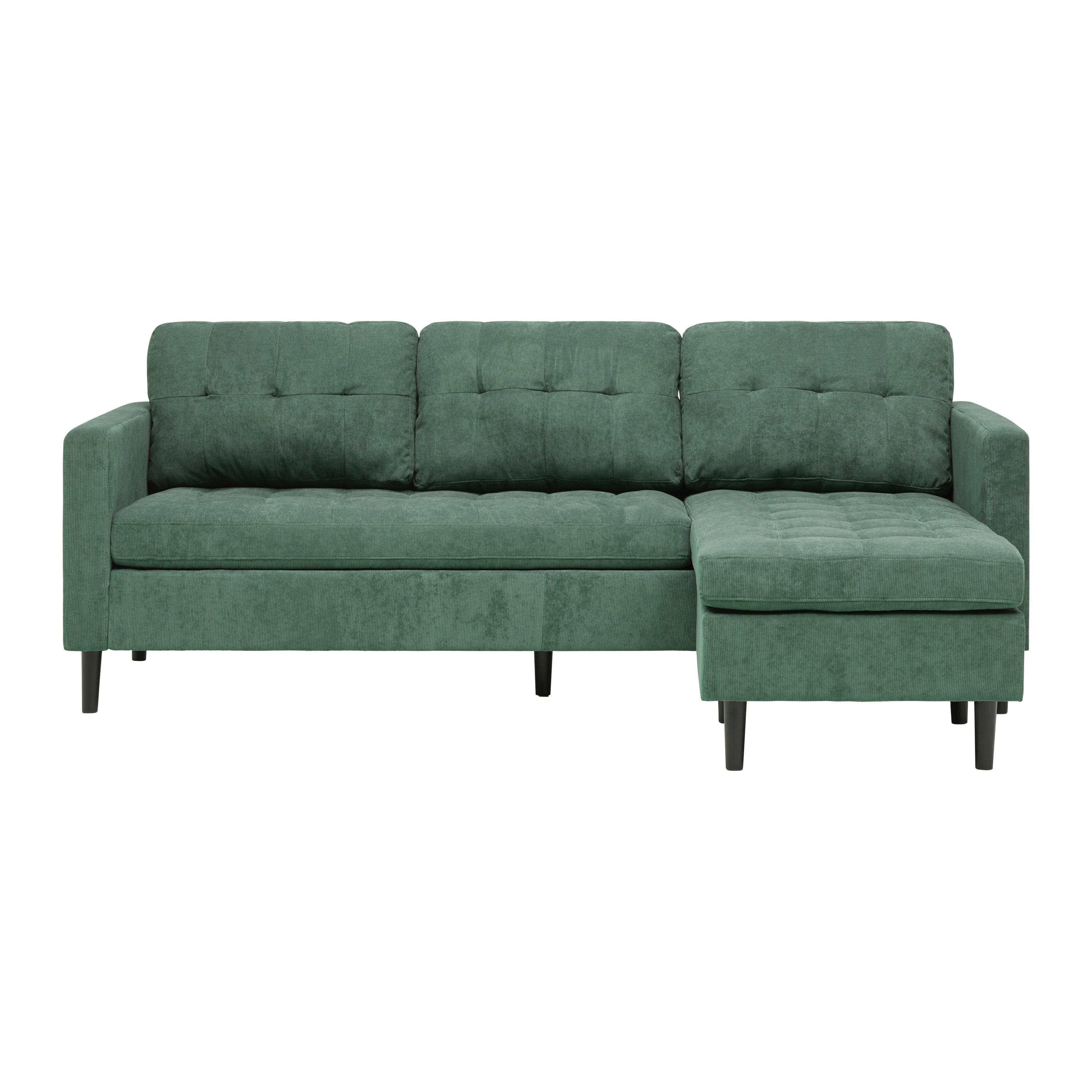 Wohnlandschaft Lillehammer in Grün/Schwarz - Schwarz/Grün, Modern, Holz/Textil (217/80/149cm) - Based