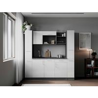 Küchenblock Oliver m. Geräten Weiß - Weiß/Grau, Trend, Holzwerkstoff/Metall (205cm) - Respekta