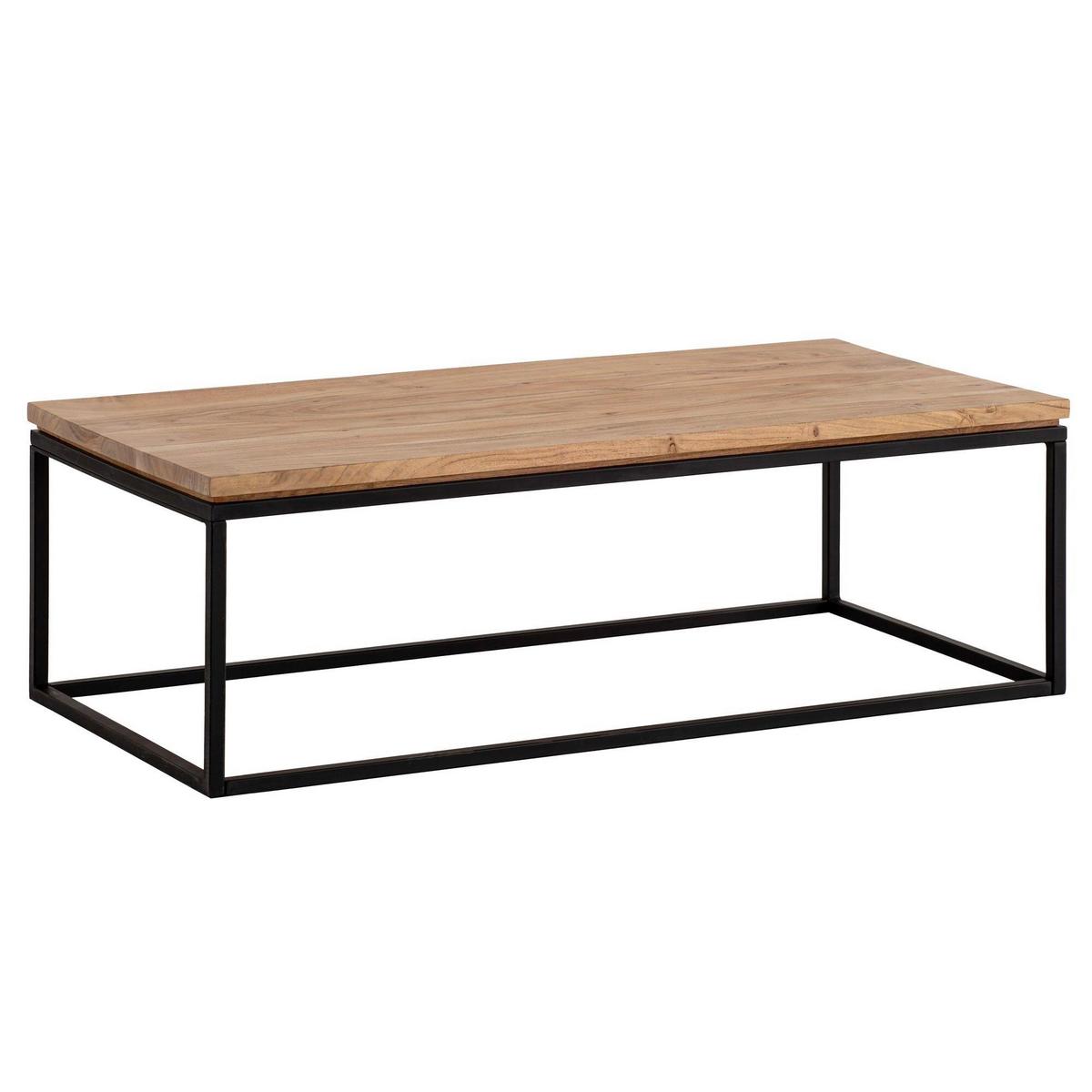 COUCHTISCH WL7.309 - Schwarz/Akaziefarben, Design, Holz/Metall (120/60/40cm) - Livetastic