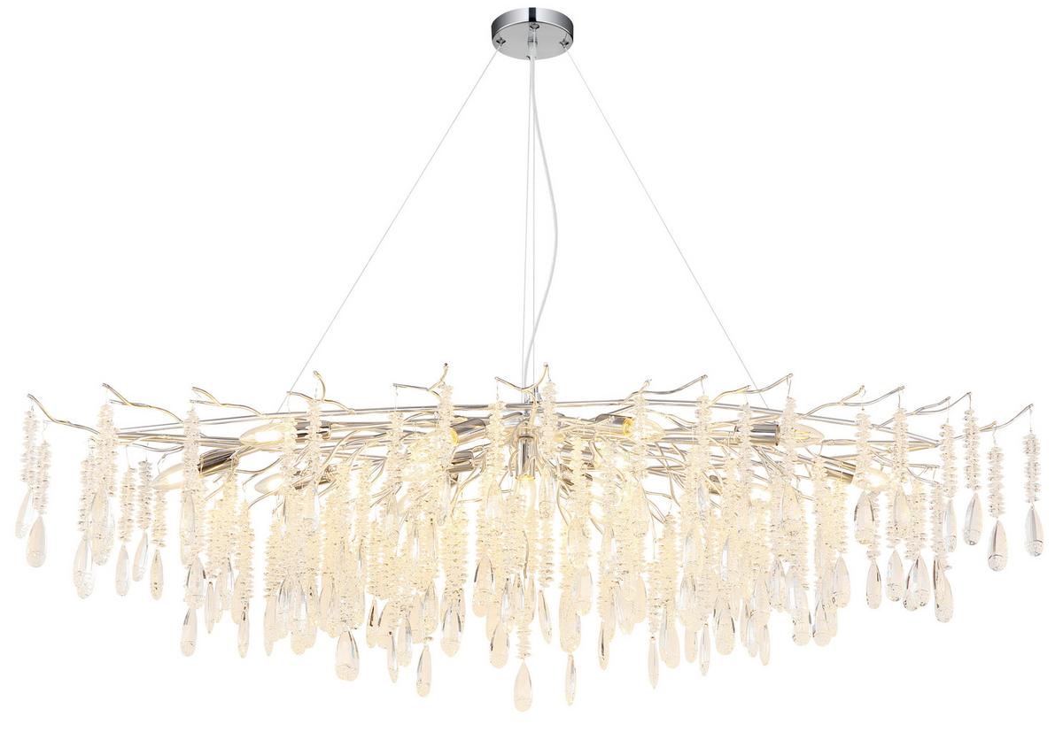 Viseća Svjetiljka Kinga - srebrne boje/prozirno, Konvencionalno, staklo/metal (150/60/120cm) - Globo