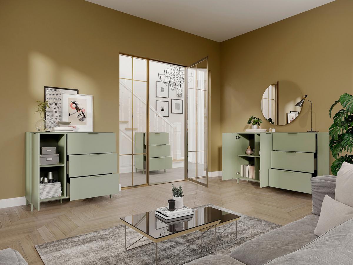 Kommode Gw-Savoca - Grün, Modern, Holzwerkstoff/Metall (68/98/40cm) - Mömax