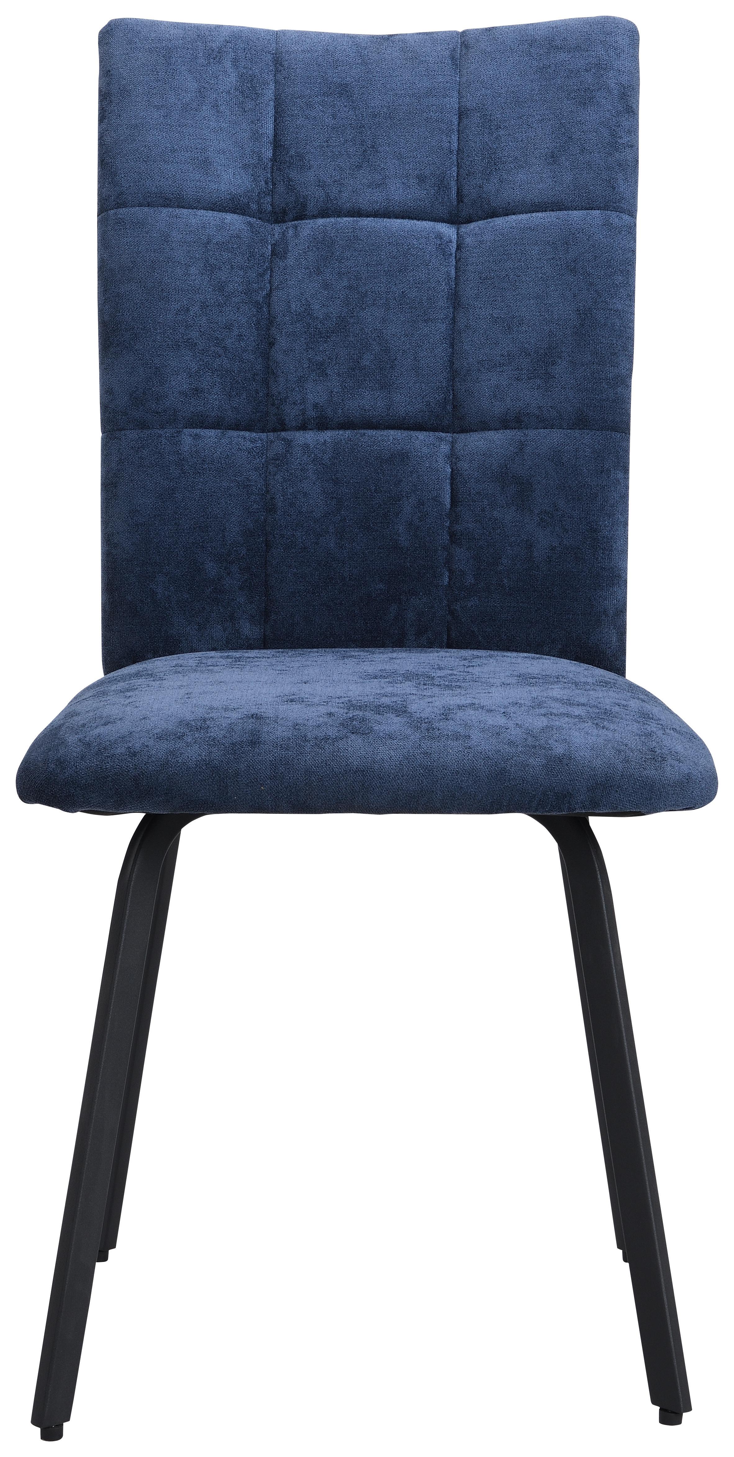 Scaun OSTIA - albastru închis/negru, Konventionell, metal/textil (46/94/63cm)