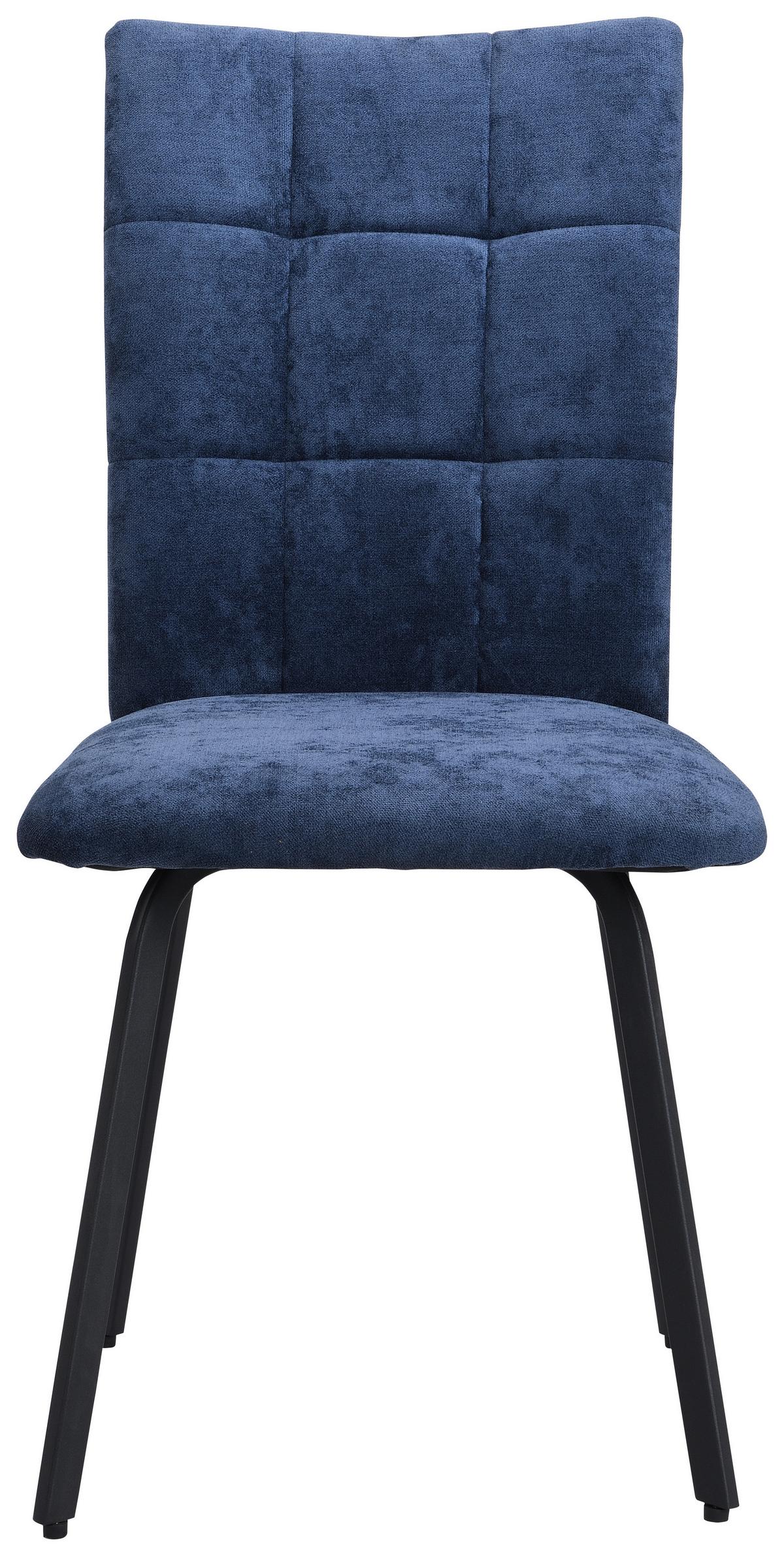 Scaun OSTIA - albastru închis/negru, Konventionell, metal/textil (46/94/63cm)