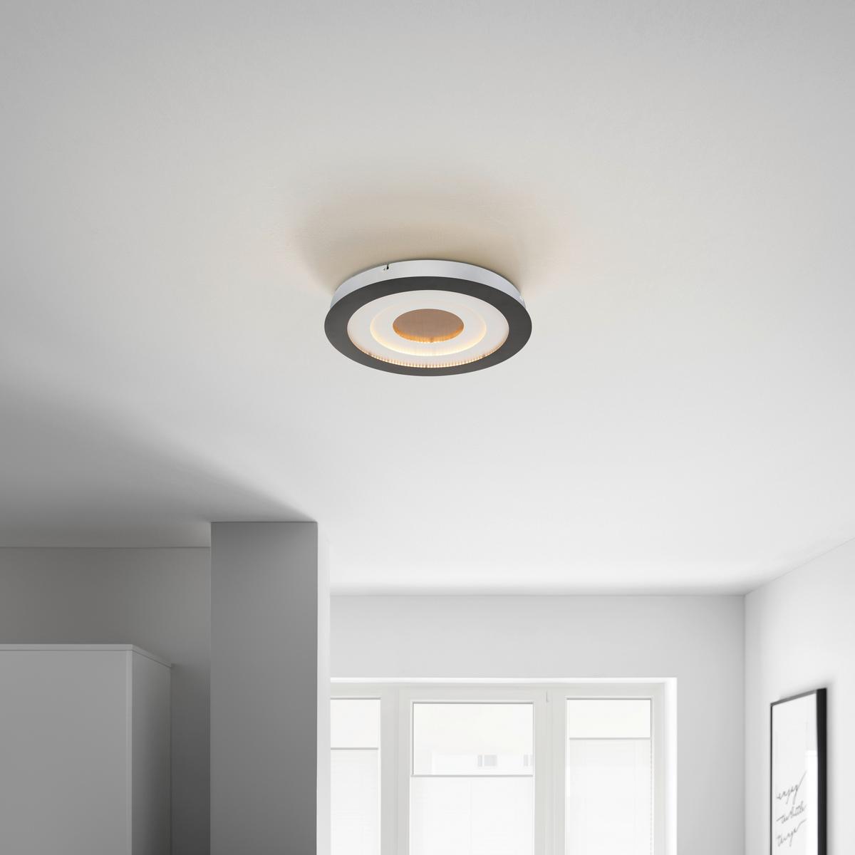 Led Plafonjera Sprimo - bela/zlatna, Moderno, metal/plastika (46/4,5cm) - Modern Living