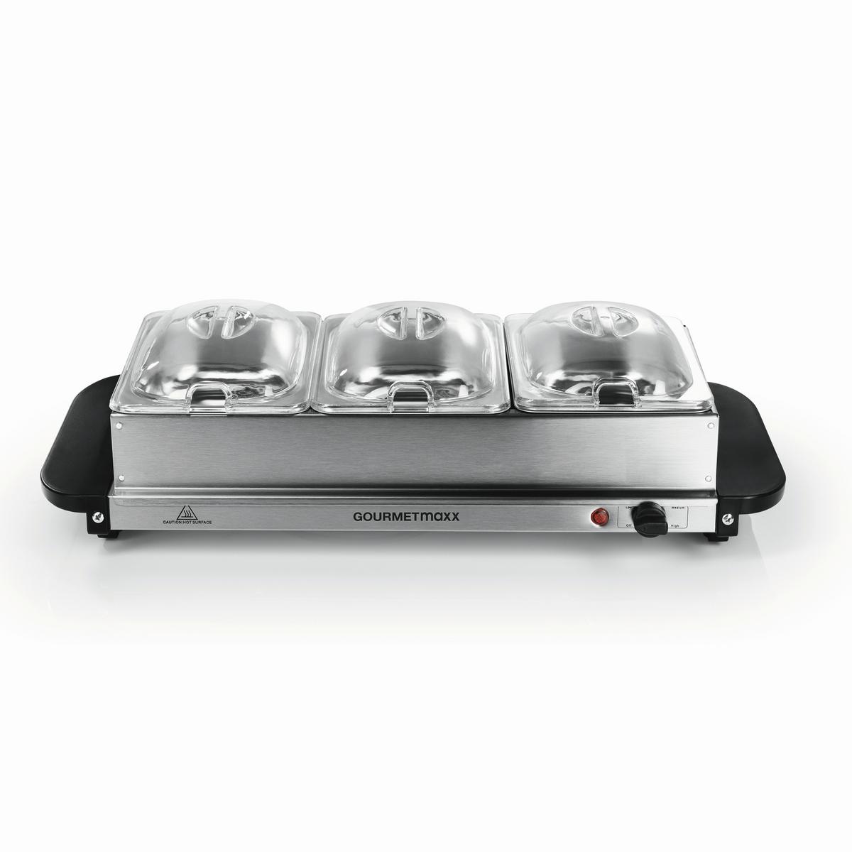 CHAFING-DISH 16442 - Silberfarben/Schwarz, Basics, Kunststoff/Metall (54,6/14,7/27,8cm) - GOURMETMAXX