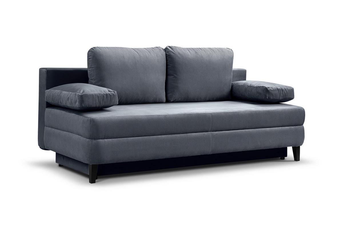 Schlafsofa Sorto Blaugrau - Blaugrau/Schwarz, Basics, Holz/Textil (200/91/100cm) - MID.YOU