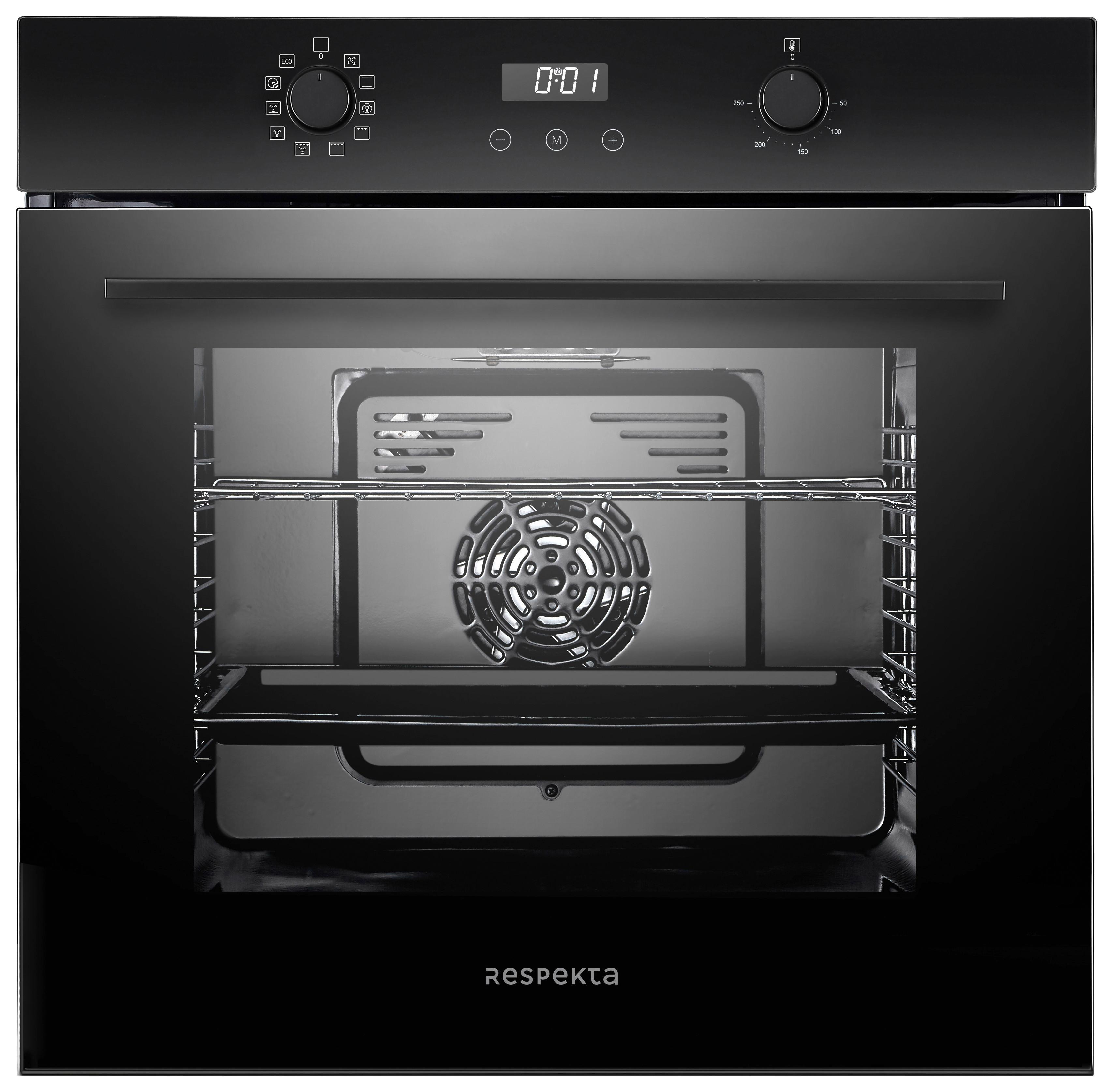 Einbaubackofen Julius AB701-19 Schwarz - Schwarz, Basics, Glas/Kunststoff (59,5/59,5/57,5cm) - Respekta