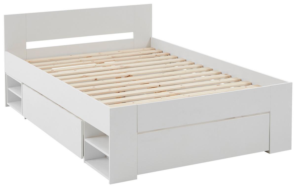 Bett Azurro 2-140 Weiß - Weiß, MODERN, Holzwerkstoff (140/200cm) - Mömax