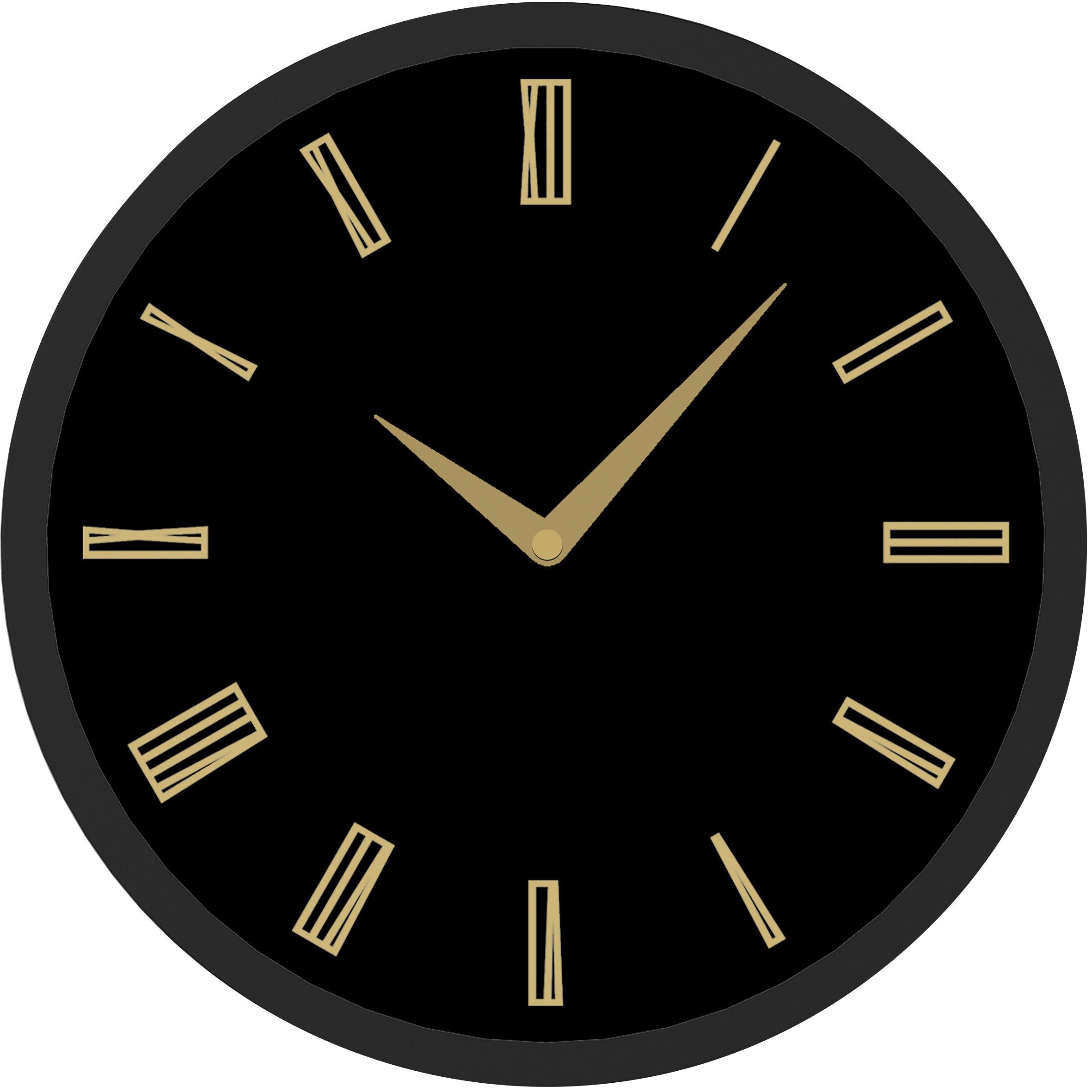 Wanduhr Sally Ø ca. 30,5cm - Messingfarben/Schwarz, Glas/Papier (30,5cm) - Modern Living