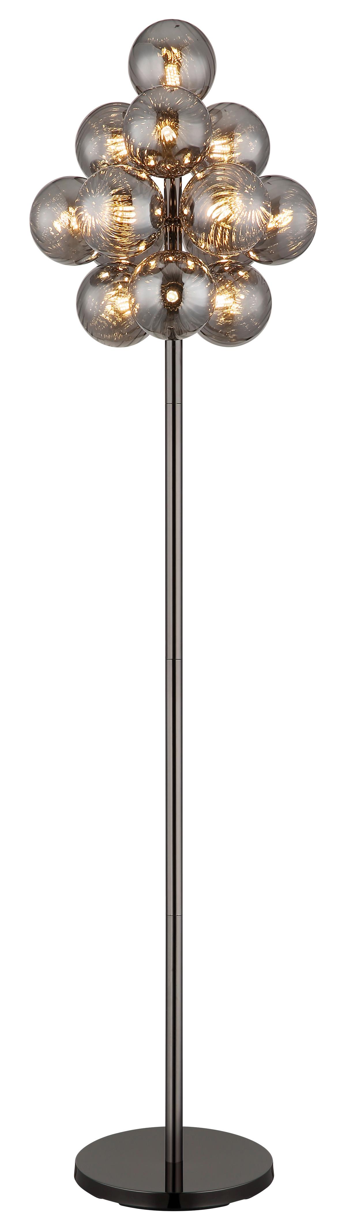 Podna Svjetiljka Crna - siva/crni krom, Design, staklo/metal (39,5/160cm) - Globo